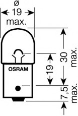 5008ULT-02B OSRAM Лампа допоміжн. освітлення R10W 12V 10W BA15s Ultra Life (blister 2шт) (вир-во OSRAM)