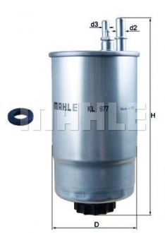 KL977 MAHLE Фильтр топливный FIAT DUCATO 2.0-3.0 JTD 06-, PSA 3.0 HDI 11- (пр-во KNECHT-MAHLE)