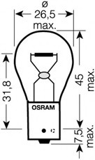 7507DC-02B OSRAM Лампа накаливания PY21W 12V 21W BAU15s DIADEM Chrome (2шт blister) (пр-во OSRAM)