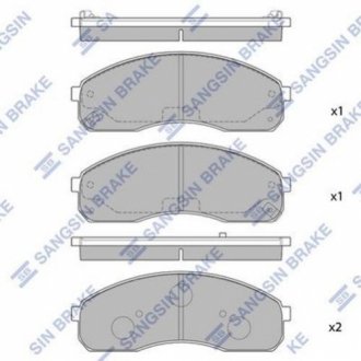 SP1116 Hi-Q  Колодка торм. KIA CARNIVAL 2.5 V6, 3.5 V6, 2.9CRDI 00-03 передн. (пр-во SANGSIN)