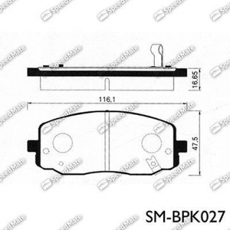 SM-BPK027 SpeedMate Колодки тормозные дисковые (F) KIA PICANTO, HYUNDAI i10 (пр-во SPEEDMATE, Korea)