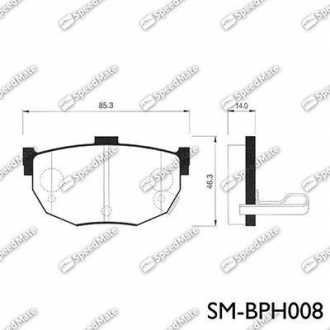 SM-BPH008 SpeedMate Колодки тормозные дисковые (R) HYUNDAI AVANTE, CERATO (пр-во SPEEDMATE, Korea)