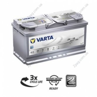 595 901 085 Varta Аккумулятор 95Ah-12v VARTA Silver Dynamic AGM (G14) (353х175х190),R,EN850