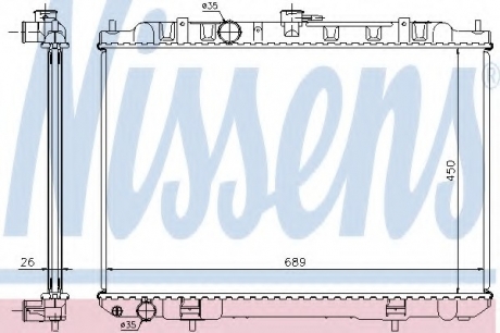 68705A Nissens Радиатор охлаждения NISSAN X-TRAIL (T30) (01-) 2.0/2.5i (пр-во Nissens)