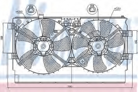85635 Nissens Вентилятор радиатора MITSUBISHI LANCER (CX0) (07-) 2.0 i (пр-во Nissens)