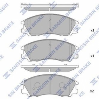 SP1097 Hi-Q  Колодка торм. HYUNDAI TERRACAN 2.5, 2.9, 3.5 01- передн. (пр-во SANGSIN)