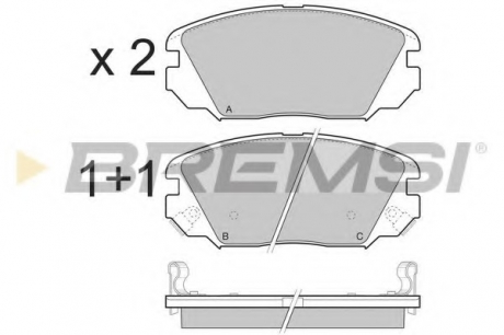 BP3401 BREMSI Тормозные колодки перед. Hyundai Tucson 04-10 (mando) (131,5x60,2x17,5)