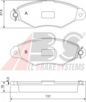 37040 A.B.S  Колодка гальм. диск. CITROEN/PEUG/RENAULT XSARA/306/KANGOO передн. (вир-во ABS)