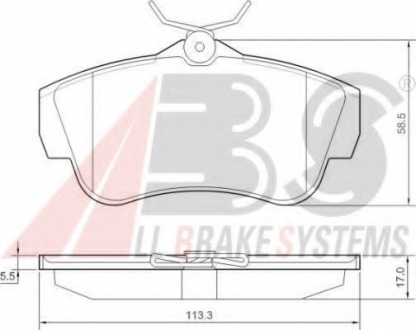 37590 A.B.S  Колодка торм. CITROEN/FIAT/PEUGEOT JUMPY/SCUDO/EXPERT задн. (пр-во ABS)