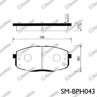 SM-BPH043 SpeedMate Колодки тормозные дисковые HYUNDAI i30 передн. (пр-во SPEEDMATE, Korea)