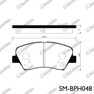 SM-BPH048 SpeedMate Колодки гальмівні дискові (F) HYUNDAI AVANTE (вир-во SPEEDMATE, Korea)