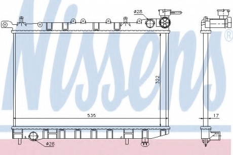 62949 Nissens Радіатор охлаждения NISSAN SUNNY (N14) (90-) 1.4 i 16V (пр-во Nissens)