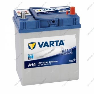 540 126 033 Varta Аккумулятор 40Ah-12v VARTA BD(A14) (187х127х227),R,EN330 тонк.клеммы