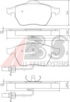 37239 A.B.S  Колодка гальм. диск. FORD/SEAT/VW GALAXY/ALHAMBRA/SHARAN передн. (вир-во ABS)