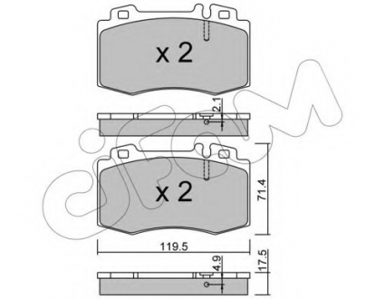 822-563-5 CIFAM Гальмівні колодки пер. MB C32 AMG/E320-500 01>