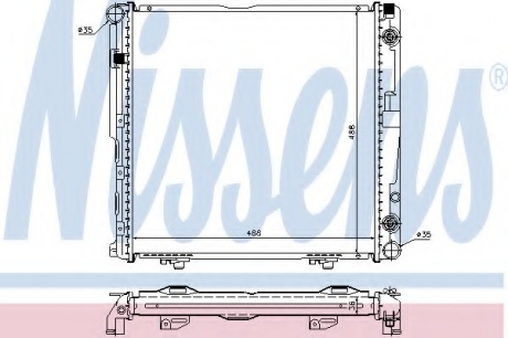 62751A Nissens Радіатор охлаждения MERCEDES E-CLASS W 124 (84-) 200E (пр-во Nissens)