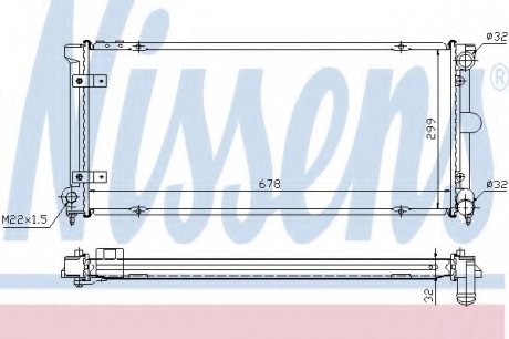 640041 Nissens Радиатор охлаждения SEAT TOLEDO I (1L) (91-) 1.6-2.0i (пр-во Nissens)