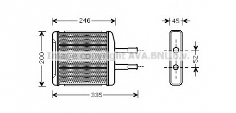 DW6059 AVA Cooling Systems Радиатор отопителя CHEVROLET Epica (V250), Evanda (V200) (пр-во AVA)