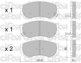 822-503-0 CIFAM Гальмівні колодки пер. Hyundai Sonata/Tucson/Kia Sportage 1.6-2.7 01-