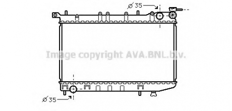 DN2174 AVA Cooling Systems Радіатор охолодження NISSAN ALMERA (N15) (95-) 1.6 i 16V (вир-во AVA)