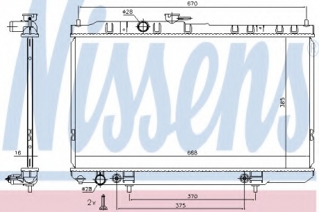 68736 Nissens Радиатор охлождения NISSAN ALMERA CLASSIC (N16) AT (пр-во Nissens)