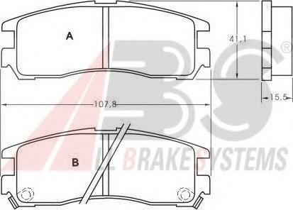 36690 A.B.S  Колодка торм. MITSUBISHI GALANT/PININ/SPACEWAGON задн. (пр-во ABS)