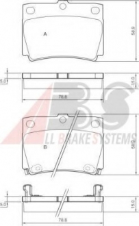 37284 A.B.S  Колодка торм. MITSUBISHI CHALLENGER/PAJERO SPORT задн. (пр-во ABS)