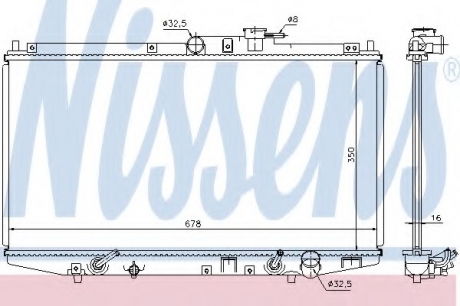 68117 Nissens Радиатор охлаждения HONDA ACCORD VI (98-) 1.6-2.3i (пр-во Nissens)