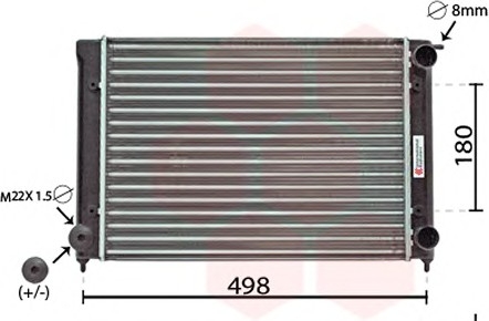58002040 Van Wezel Радіатор охолодження двигуна GOLF2/JETTA/SCIR 1.5/1.6 (Van Wezel)