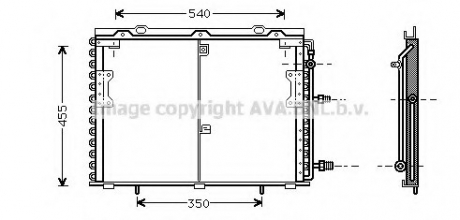 MS5221 AVA Cooling Systems Конденсатор кондиционера MERCEDES S-CLASS W 140 (91-) (пр-во AVA)