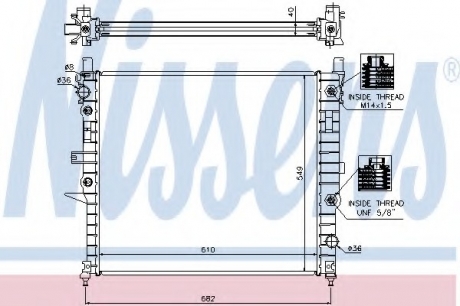 62788A Nissens Радиатор охлаждения MERCEDES ML-CLASS W163 (98-) (пр-во Nissens)