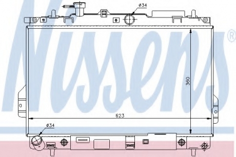 67480 Nissens Радиатор охлаждения HYUNDAI MATRIX (FC) (01-) AT (пр-во Nissens)