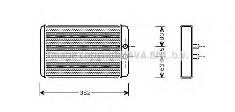 FTA6265 AVA Cooling Systems Радиатор отопителя CITROEN JUMPER, FIAT DUCATO(02-) (пр-во AVA)