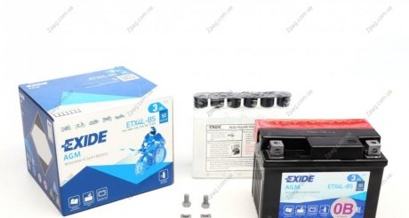 ETX4L-BS Exide Акумулятор 3Ah-12v Exide AGM (ETX4L-BS) (113х70х85) R, EN50