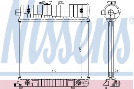 62708A Nissens Радиатор охлаждения MERCEDES C-CLASS W202 (93-) (пр-во Nissens)