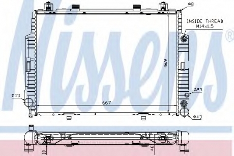 62716A Nissens Радиатор охлаждения MERCEDES S-CLASS W140 (91-) (пр-во Nissens)