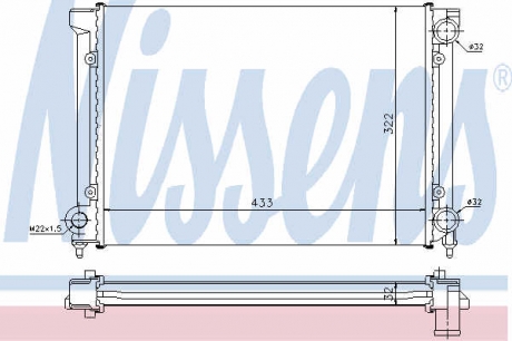 651651 Nissens Радиатор охлаждения VW PASSAT B3 (88-) 1.6-1.8i (пр-во Nissens)