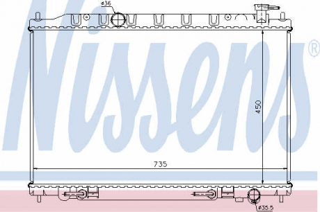 68712 Nissens Радиатор охлаждения NISSAN MURANO (04-) 3.5i AT (пр-во Nissens)
