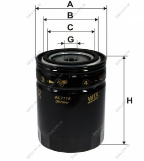 WL7118 WIXFILTRON Фильтр масляный двигателя WL7118/OP563/1 (пр-во WIX-Filtron UA)