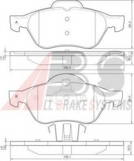 37217 A.B.S  Колодка торм. RENAULT (GRAND)ESPACE/LAGUNA передн. (пр-во ABS)