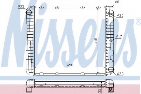 65545A Nissens Радиатор охлаждение VOLVO 740/760/940 MT 82-96 (пр-во Nissens)