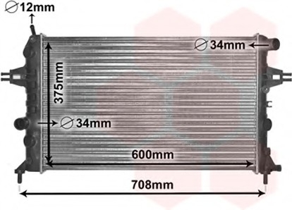 37002296 Van Wezel Радіатор охолодження ASTRAG/ZAFIRA 14/16MT +AC(вир-во Van Wezel)