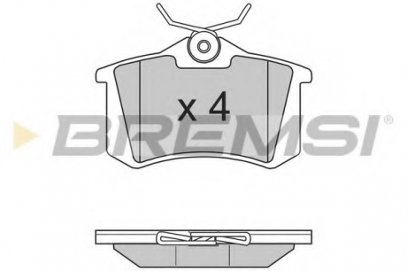 BP2807 BREMSI Тормозные колодки зад. Caddy III/IV/Passat/Audi A4/A6 (Lucas)