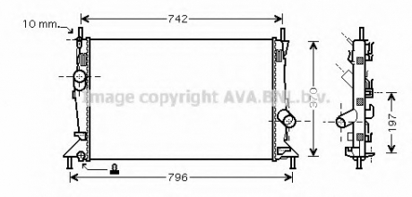 FDA2369 AVA Cooling Systems Радіатор охолодження двигуна FOCUS/MAZDA3/S40 16/8 03- (Ava)