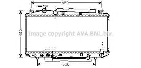 TO2301 AVA Cooling Systems Радиатор охлаждения двигателя FUNCR/RAV4 20i AT +-AC 00 (Ava)