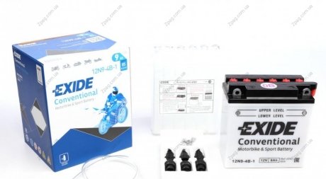 12N9-4B-1 Exide Аккумулятор 9Ah-12v Exide (12N9-4B-1) (135х75х139) L, EN85