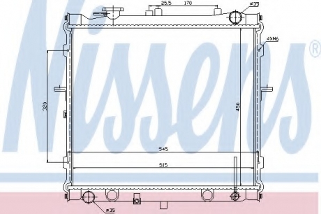 66642 Nissens Радиатор охлаждения KIA SPORTAGE I (JA) (93-) (пр-во Nissens)
