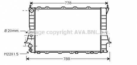 AIA2077 AVA Cooling Systems Радиатор охлаждения двигателя AU 100/A6 MT +/-AC 90-97 (Ava)