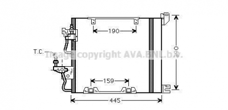 OL5368D AVA Cooling Systems Конденсатор кондиціонера ASTRA H 17/19CTDI MT 04-(вир-во AVA)