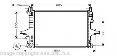 VO2115 AVA Cooling Systems Радиатор охлаждения двигателя V70 ALL 00-07/S80 20/4/9 (Ava)